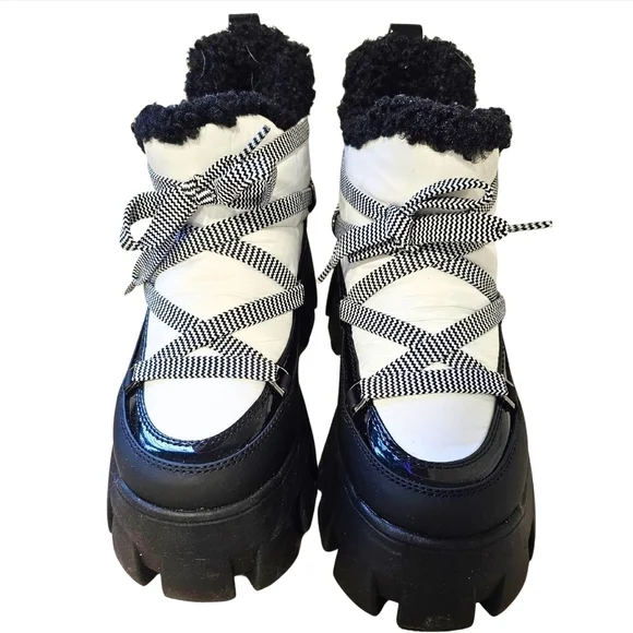 CIRCUS by Sam Edelman Lug Platform Moon Boots size 8.5 Faux Shearling - Picture 6 of 6